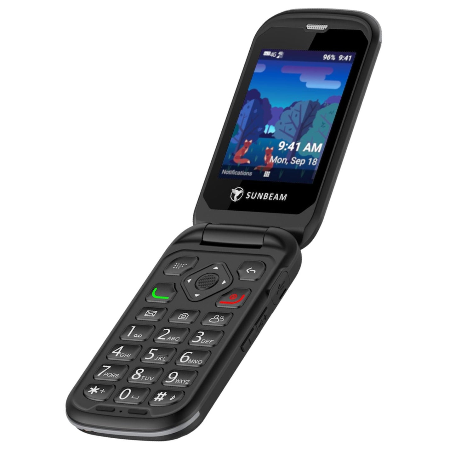 SUNBEAM F1 PRO, Hickory – Classic flip-phone - Planet Cell