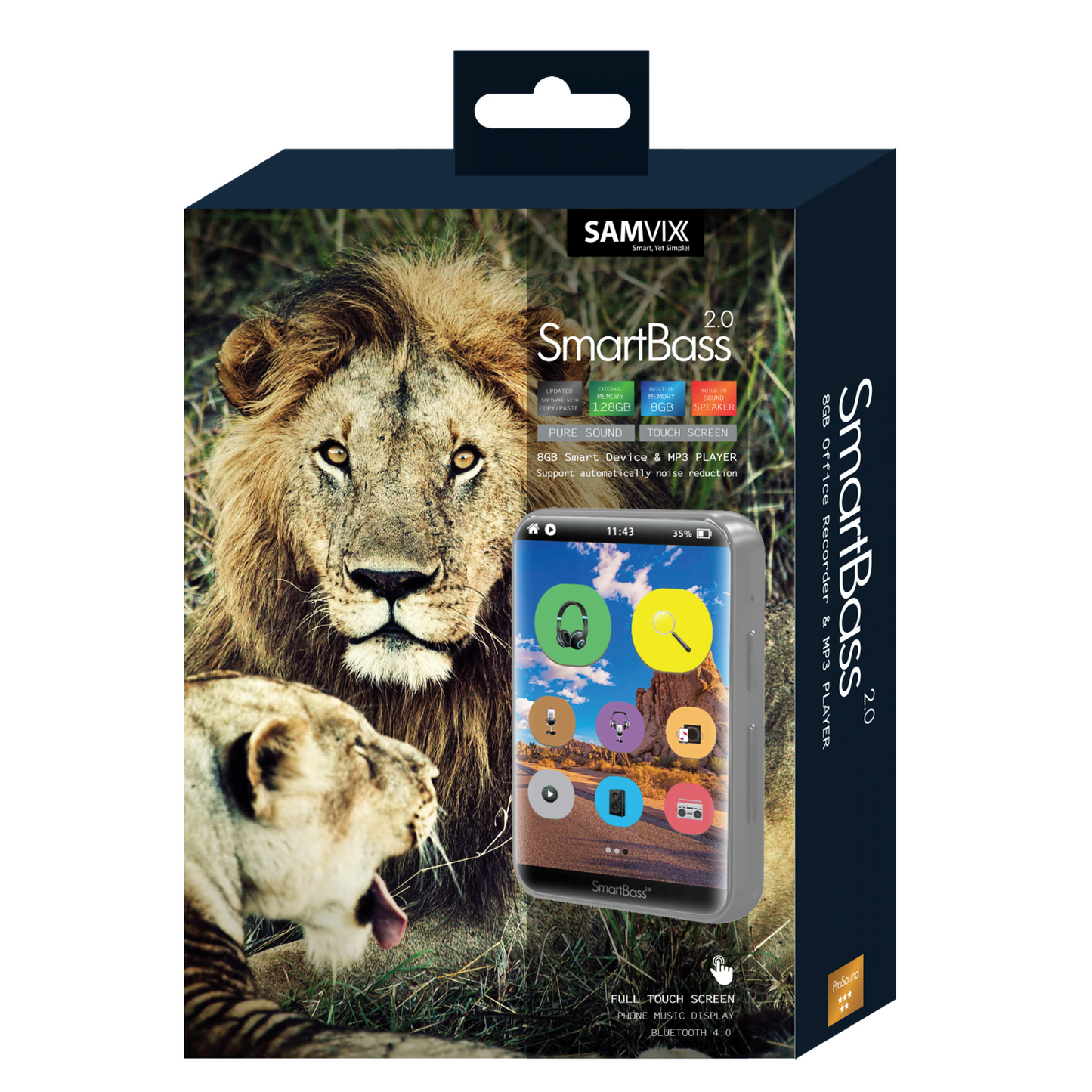 SAMVIX SMARTBASS 2.0 16GB SPORT KOSHER MP3 PLAYER FULL TOUCH SCREEN