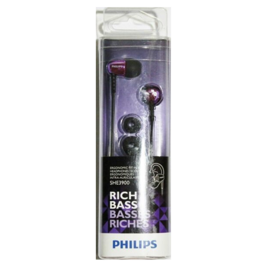 Philips In Ear Headphones Earphones - SHE3900 Purple 3.5 MM - Planet Cell
