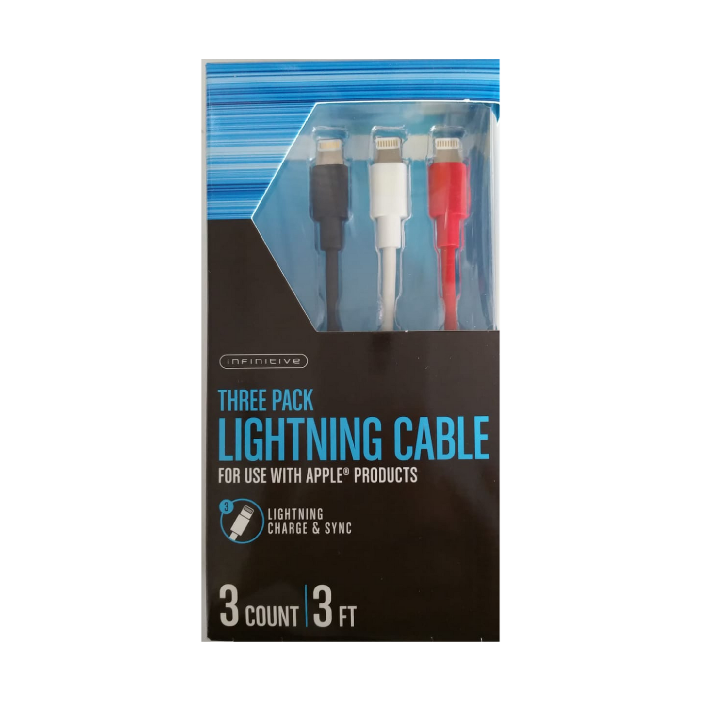 IPHONE CERTIFIED CABLES, THREE PACK LIGHTNING CABLES - Planet Cell