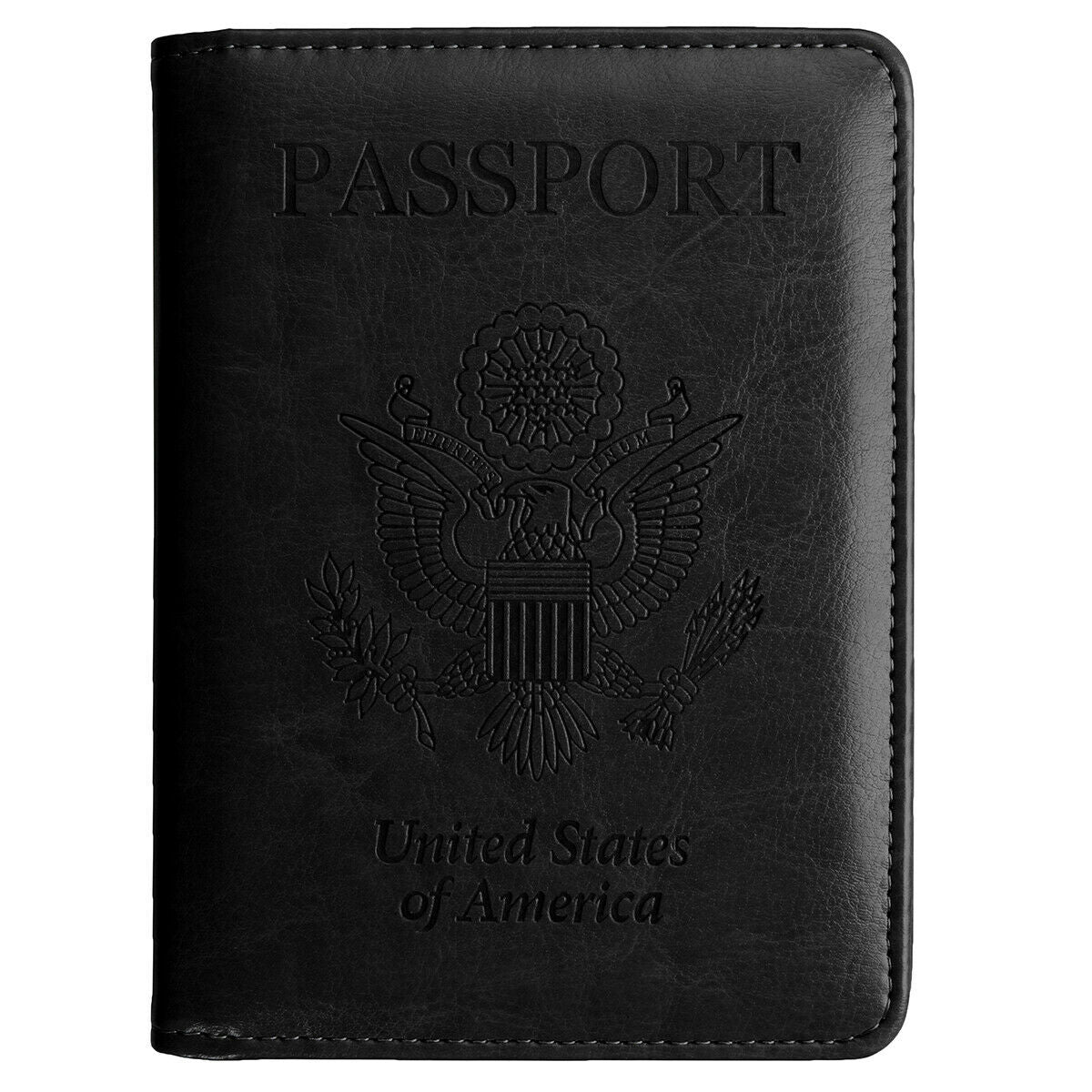 Slim Leather Travel Passport Wallet Holder with sim & sd Slots Black