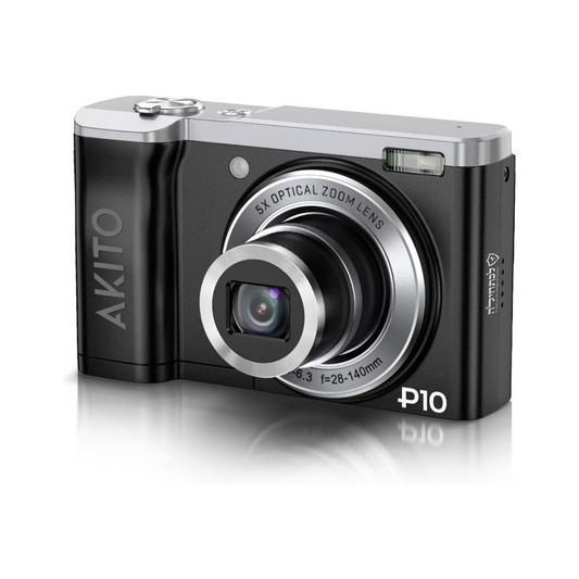 Akito Plus10 Kosher Digital Camera with 5X Optical Zoom and 5K Ultra HD (Black)