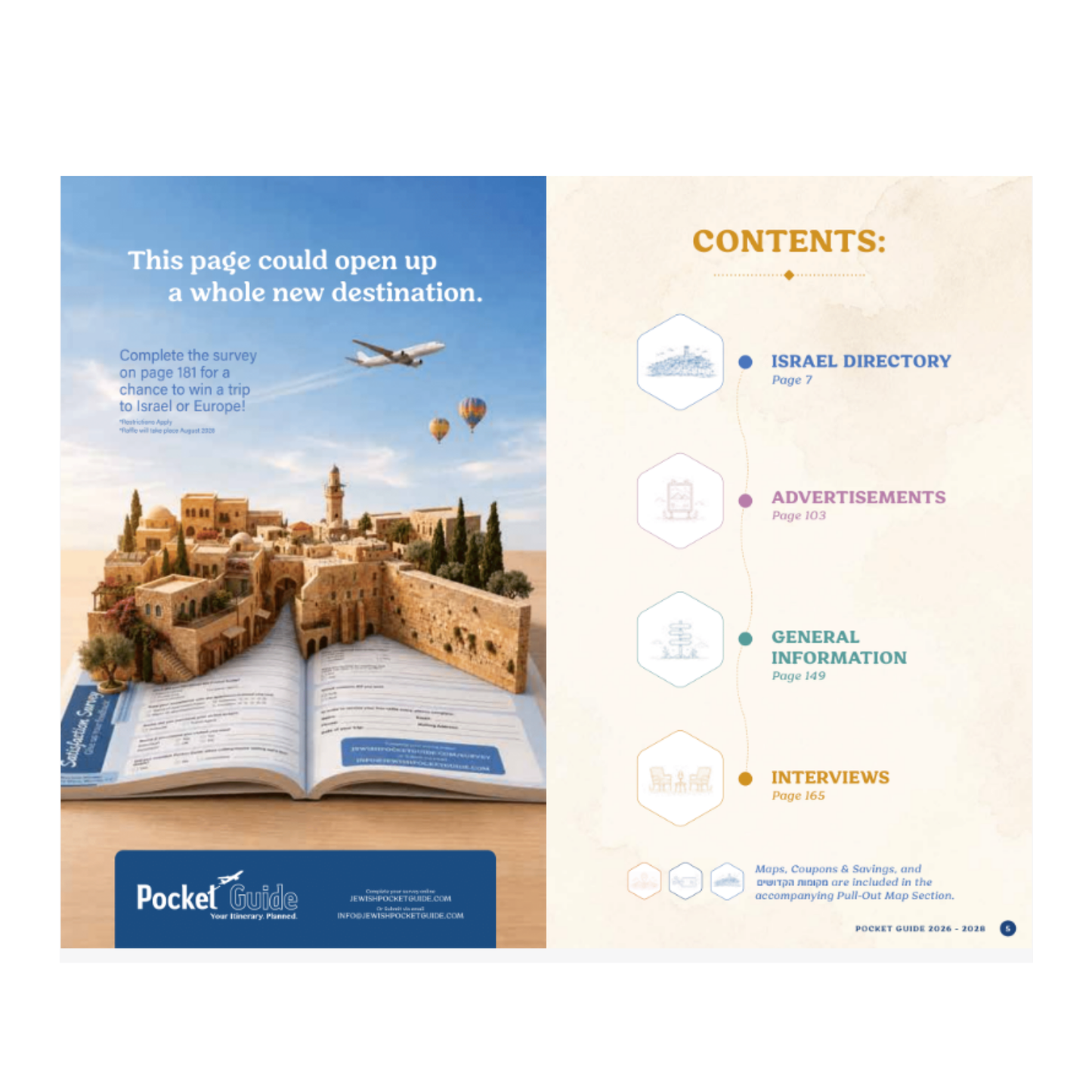 Pocket Guide - Jewish Travel Guide Pocket Guide, Discount Coupons Included - Israel 2026-2028