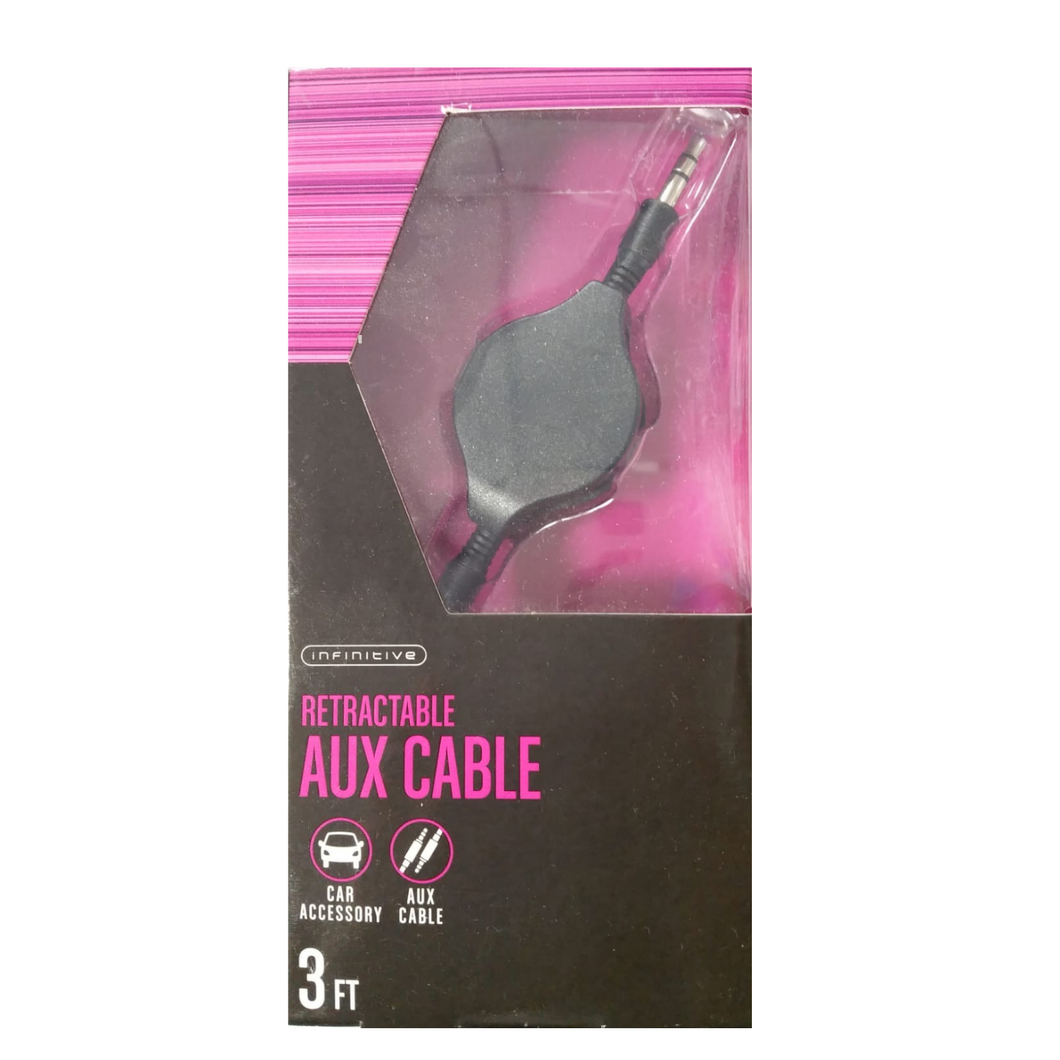 Infinitive Retractable AUX CABLE 3.5 MM TO 3.5MM - Planet Cell of NY