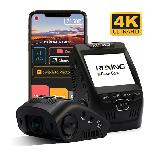 Rexing V1 4K Ultra HD Dash Camera 2.4" LCD Screen, Wi-Fi, GPS, Parking Mode, App kosher