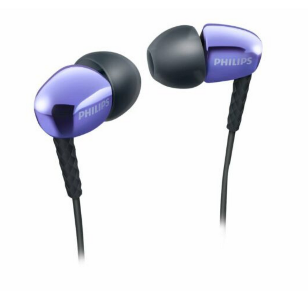 Philips In Ear Headphones Earphones - SHE3900 Purple 3.5 MM - Planet Cell of NY